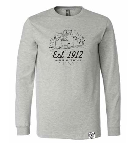 Long-Sleeve T-Shirt with Est. 1912 in white